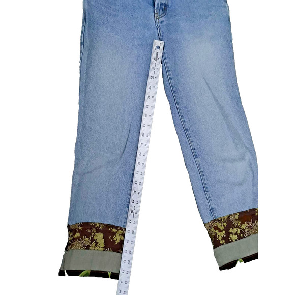 Billy Blues women's cropped jeans blue patches Y2K Size 26 Mid Rise A000167 - Picture 3 of 14
